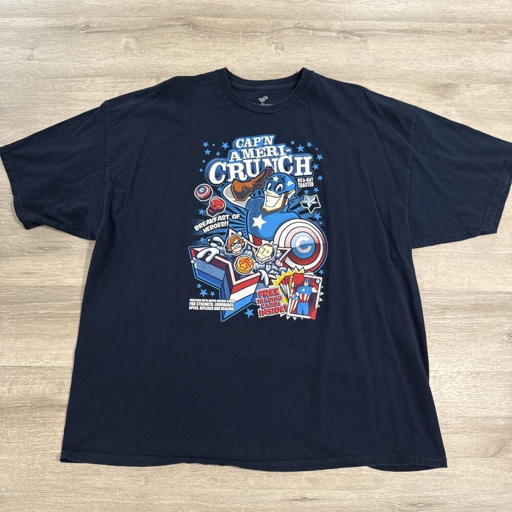 Cap’n Ameri-Crunch Shirt Captain America Cap’n Crunch Men’s 3XL Blue